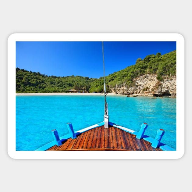 Closer to paradise - Antipaxos island Sticker by Cretense72